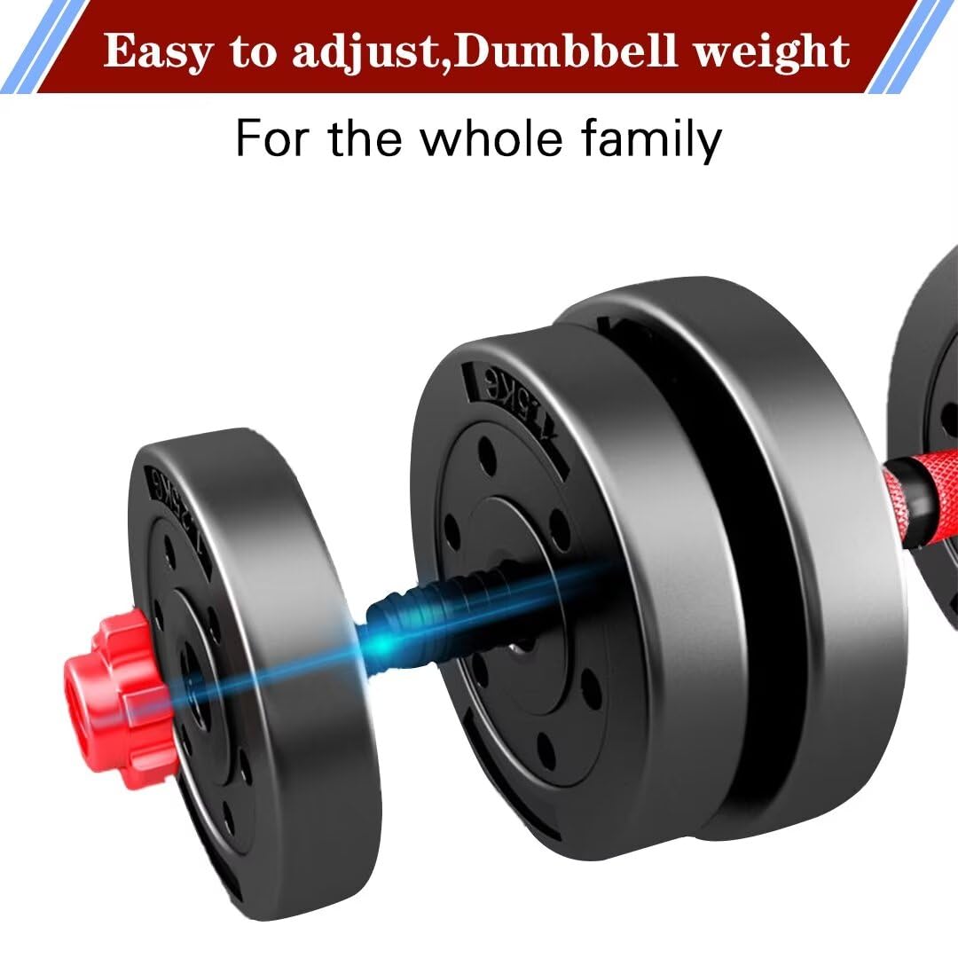 Adjustable-Dumbbells-Sets,Free Weights-20lb(10lb*2) Dumbbells Set of 2 Convertible To Barbell