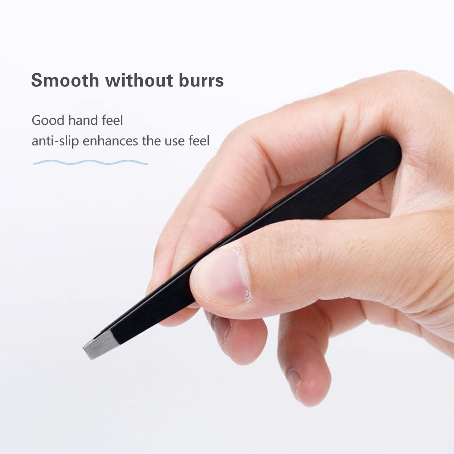 4 in 1 Tweezers Set, High Precision Stainless Steel Eyebrow Tweezers for Facial Hair, Inward Growing Hair and Splinter Remover Kit, Suitable for Women and Men, 4-Piece Set. (Black)