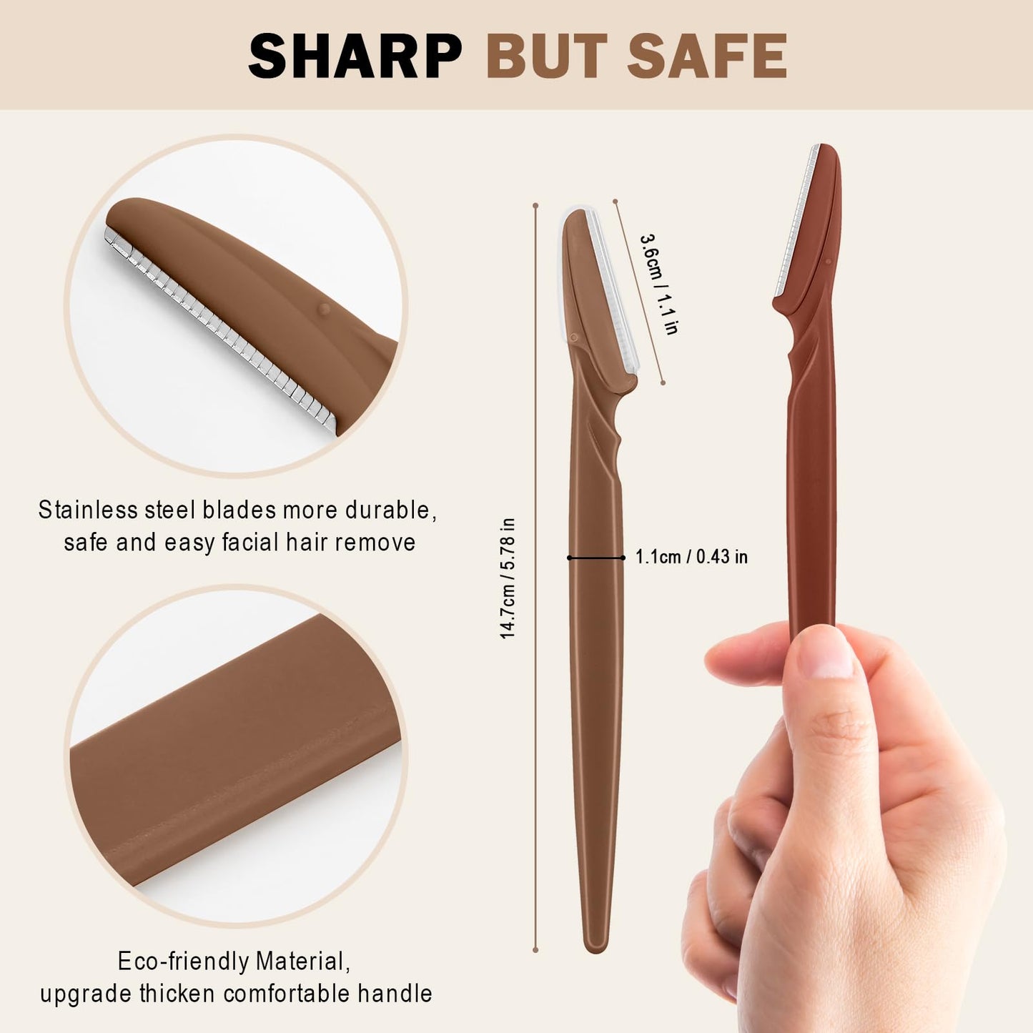 Pack of 6 Razors for Women Face - 6PCS Face Razors for Women - Eyebrow Razor with Precision Cover - Face Shaver for Men - Facial Hair Removal for Men