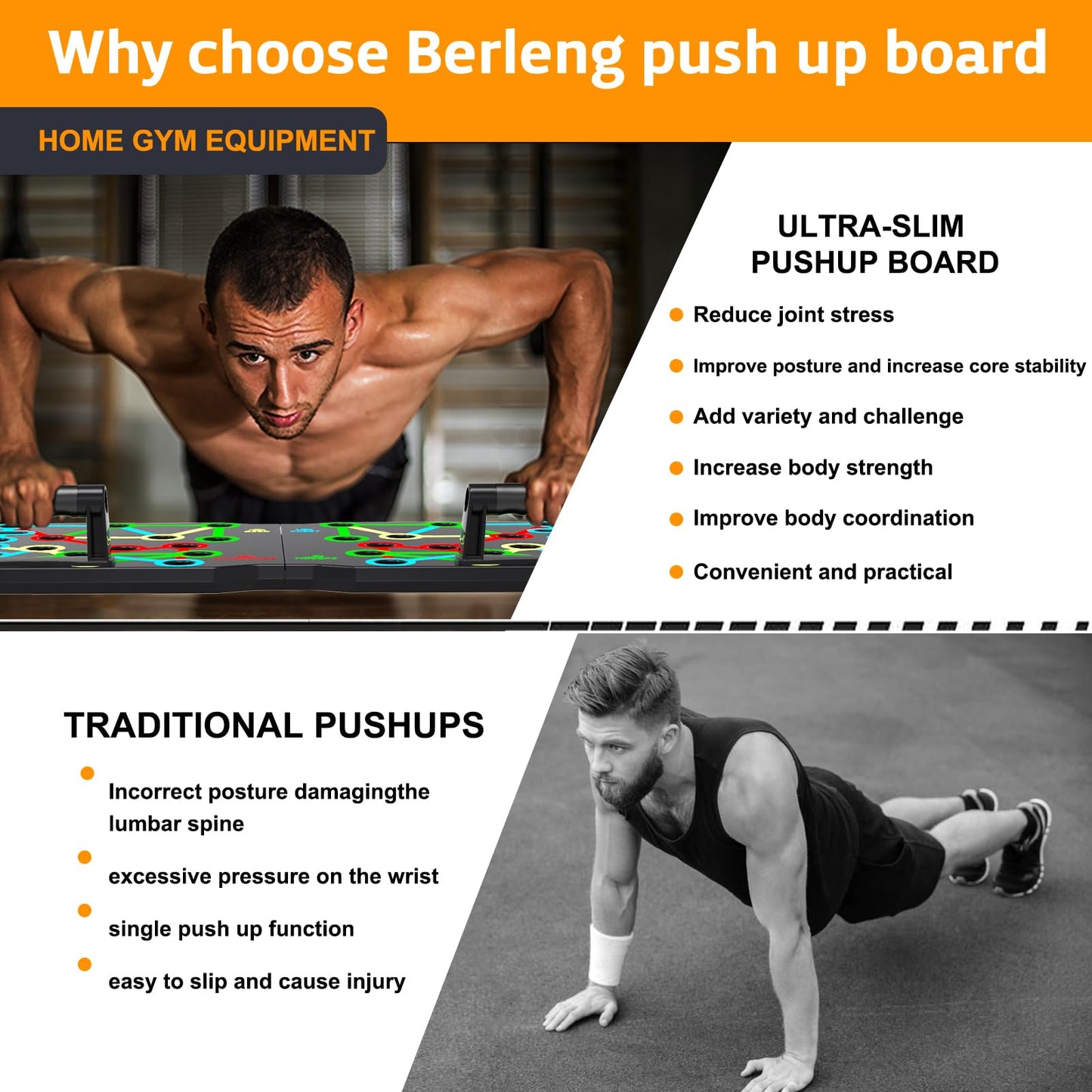 Push Up Board –Push- Ups Portable Multi-Function Foldable Push Up Bar, Easy to Use Push up Handle