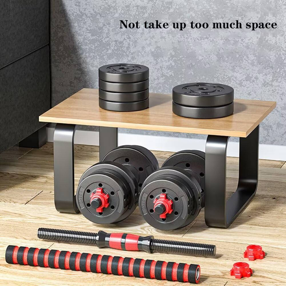 Adjustable-Dumbbells-Sets,Free Weights-20lb(10lb*2) Dumbbells Set of 2 Convertible To Barbell